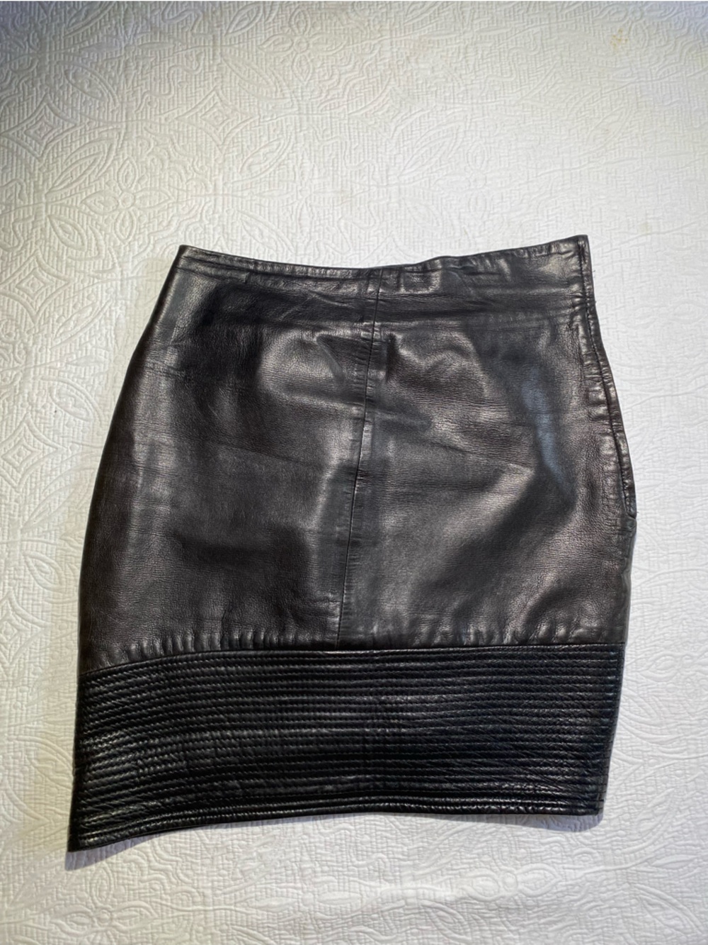 Gianfranco Ferre Black Leather Pencil Skirt